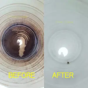 Water tank cleaning Bengaluru - before and after interior view